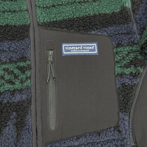 VINEYARD VINES Men's Sherpa Fleece Full-Zip Jacket Sz XS Tonal Nordic - Picture 3 of 6